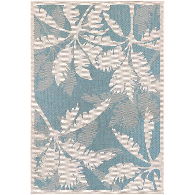 Dream Decor Rugs Samantha Bal Harbor Indoor Outdoor Area Rug - 8'6" x 13' - Ivory/Turquoise