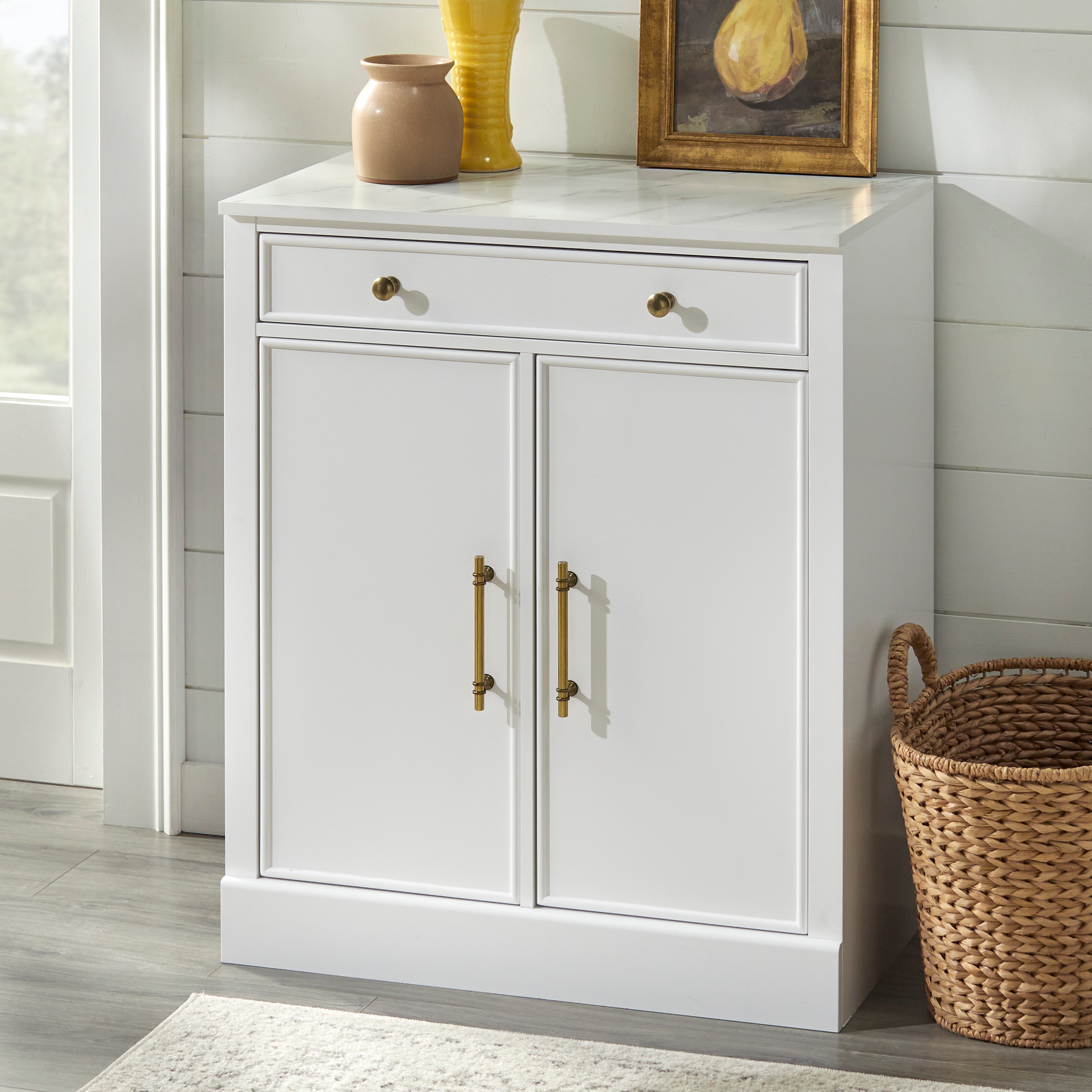Lifestorey Monza 1 Drawer 2 Door Cabinet White