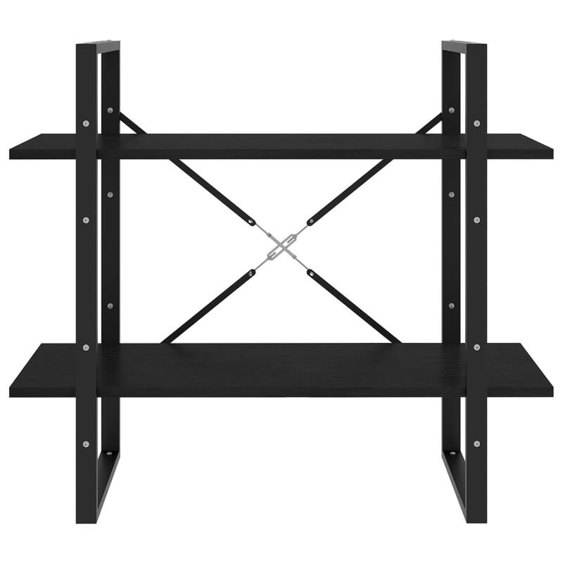 vidaXL 4-Tier Book Cabinet Black 31.5"x11.8"x55.1" Solid Pine Wood
