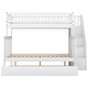 preview thumbnail 5 of 11, White Twin over Full Pine Wood Bunk Bed with Trundle and Staircase