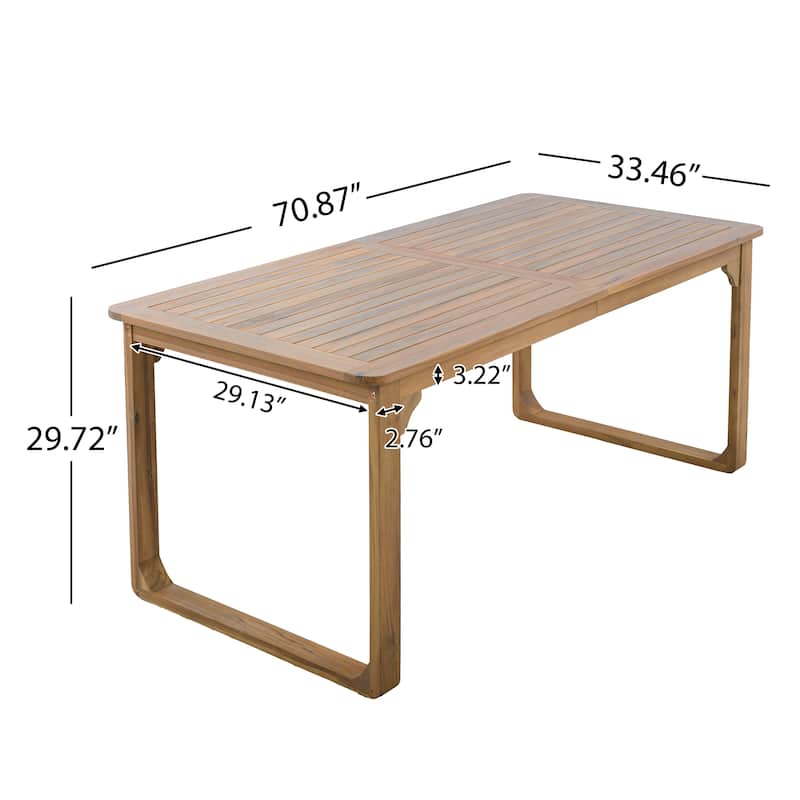 Christopher Knight Home Caspian Acacia Wood Patio Dining Table with Curved Leg