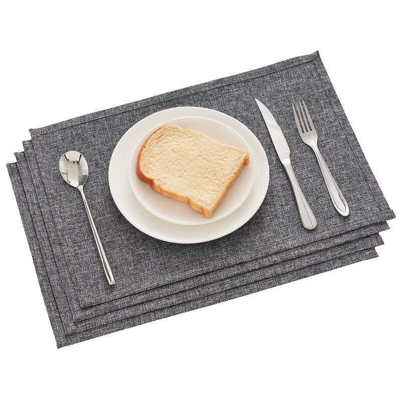Linen Placemats Set of 4, Heat Resistant Dining Table Place Mats , Machine Washable