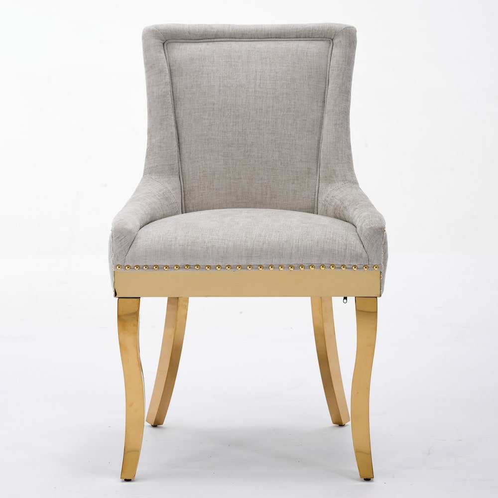 Set of 2 Chenille Dining Chairs