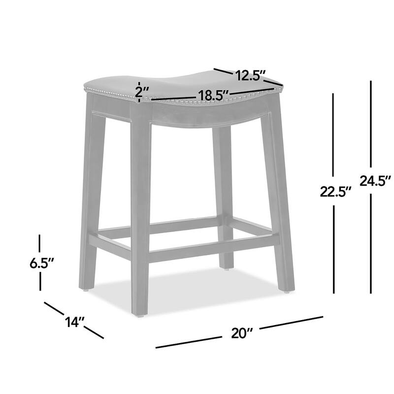Top Grain Leather Backless Saddle Counter Stool