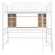 preview thumbnail 16 of 17, Full Size Loft Bed with Desk, Metal Bed with Ladder and Storage Shelves