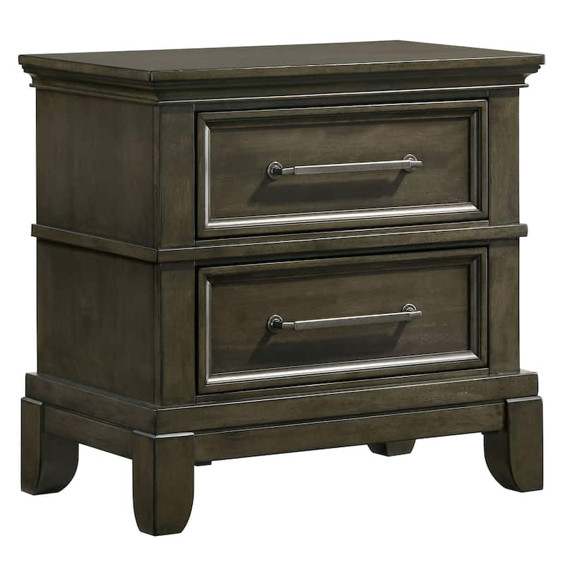 Evva Traditional Grey 2-Drawer Night Stand by Furniture of America