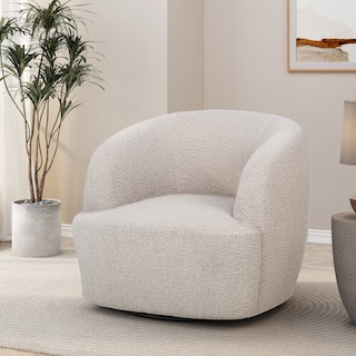 Mokena Textured Boucle Upholstered Swivel Club Chair by Christopher Knight Home