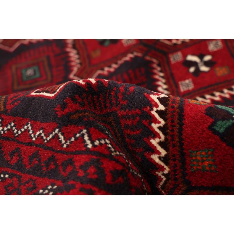 ECARPETGALLERY Hand-knotted Teimani Dark Navy, Red Wool Rug - 3'4 x 6'4