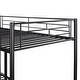 preview thumbnail 7 of 16, Black Twin over Twin Metal Bunk Bed with Fence & Ladder