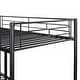 preview thumbnail 7 of 16, Black Twin over Twin Metal Bunk Bed with Fence and Ladder for Kids