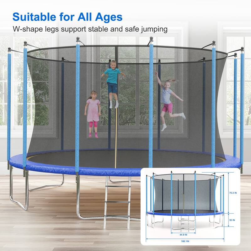 14FT Trampoline,Outdoor Trampolines for Kids and Adults
