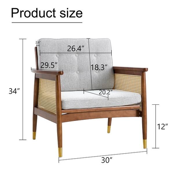 Armchair Solid Wood Single Sofa With High Rebound Sponge Sofa Cushion ...