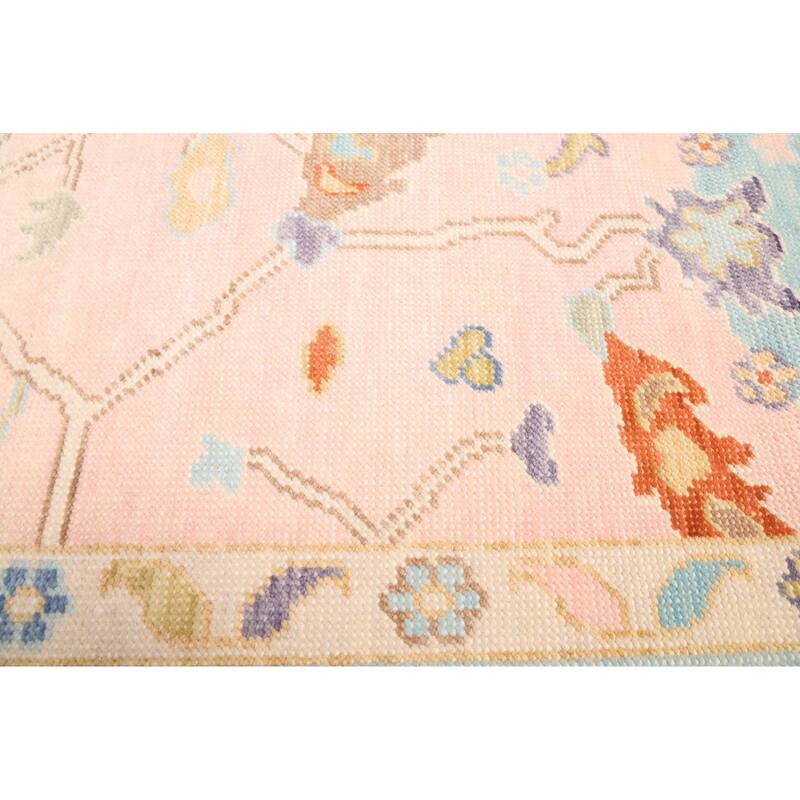 ECARPETGALLERY Hand-knotted Modern Oushak Pink Wool Rug - 8'0 x 10'0