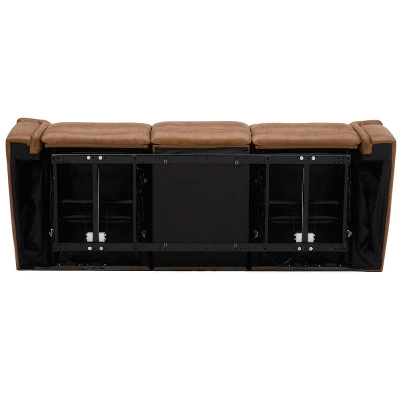 Cooper Leather Dual Power Reclining Sofa - Camel
