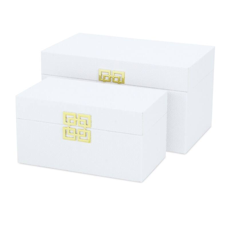 Black Shagreen Raised Bubble Box (Set of 2)