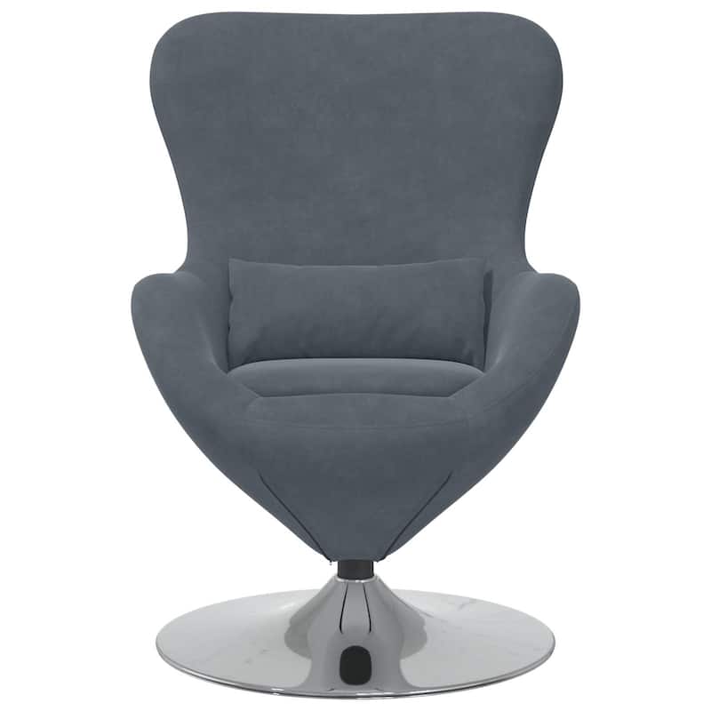 vidaXL Egg Chair Black/ Dark/Light Grey Velvet - 24.8 x 28.7 x 35.4