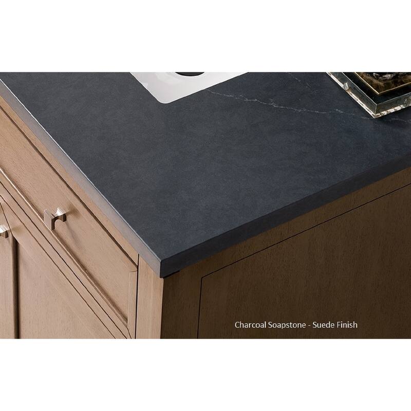 James Martin Vanities De Soto 48" Single Vanity, Bright White - Charcoal Soapstone Quartz