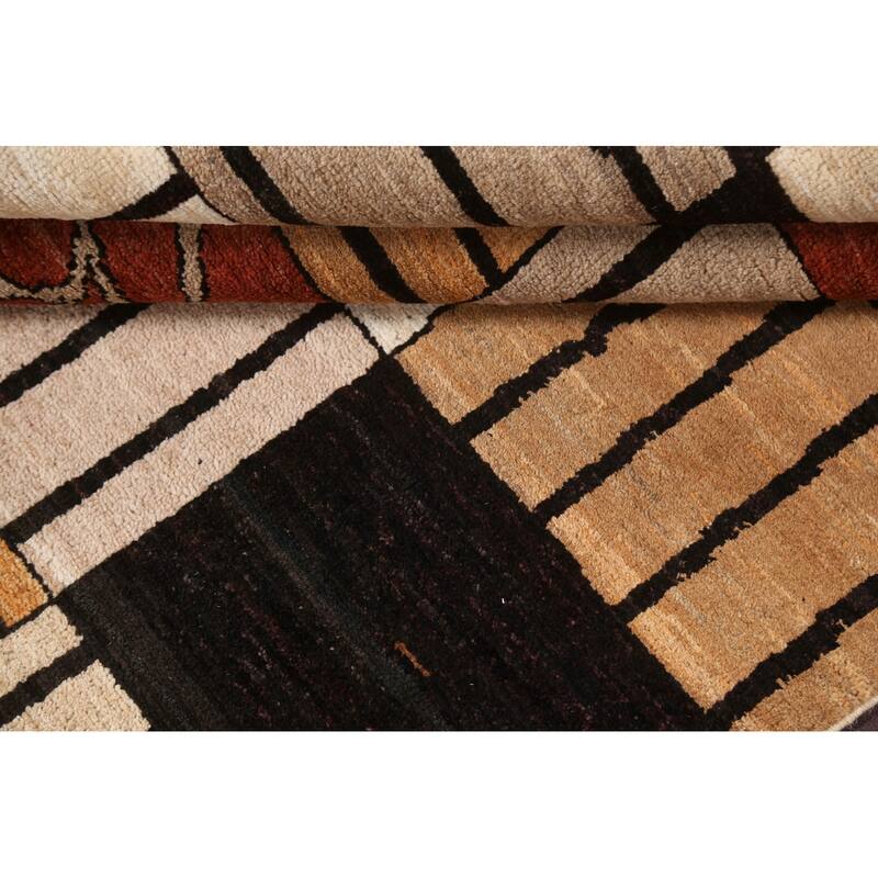 Gabbeh Kashkoli Contemporary Area Rug Wool Hand-knotted Foyer Carpet - 4'1" x 6'2"