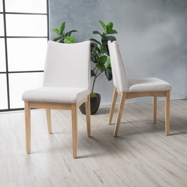 slide 2 of 19, Dimitri Mid-Century Fabric Dining Chair (Set of 2) by Christopher Knight Home