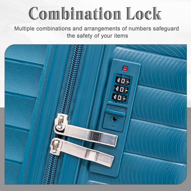 14IN 20IN 24IN 28IN 4 pcs/set in PP Spinner Wheel Luggage, Carry on Suitcase, Iron Pull Rod, Combination Password Lock