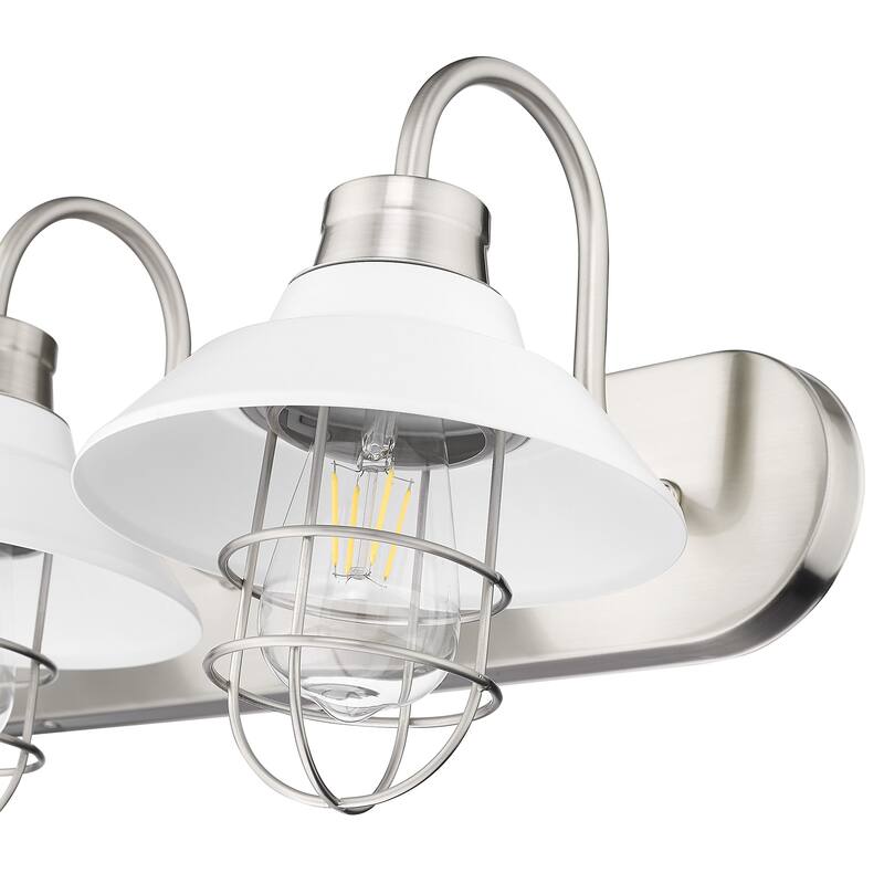 Lana 3 Light Bath Vanity - Pewter with Matte White