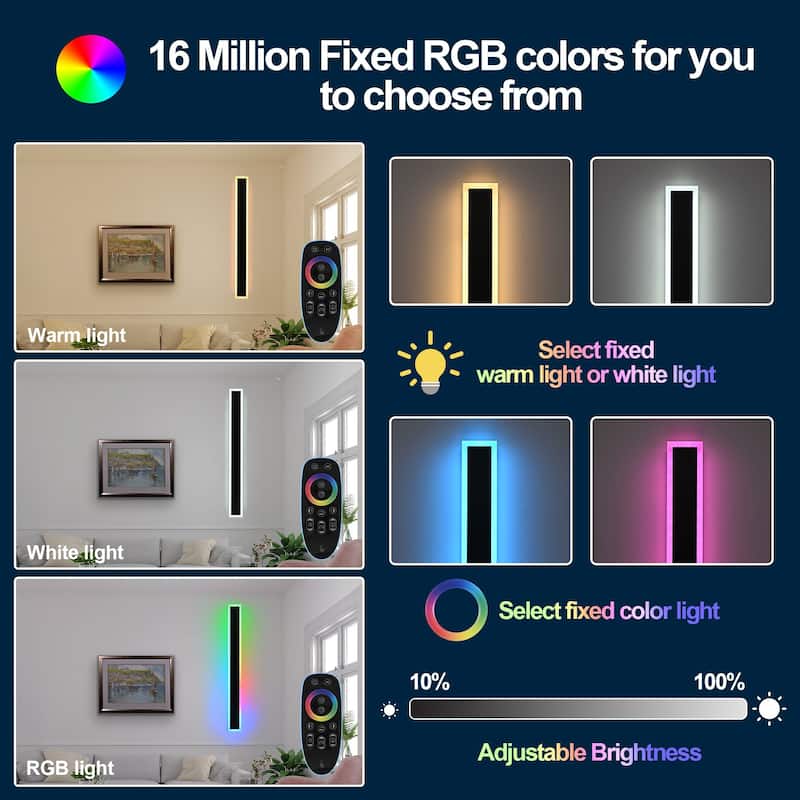 2-Pack 40" RGB Smart Outdoor Wall Lights