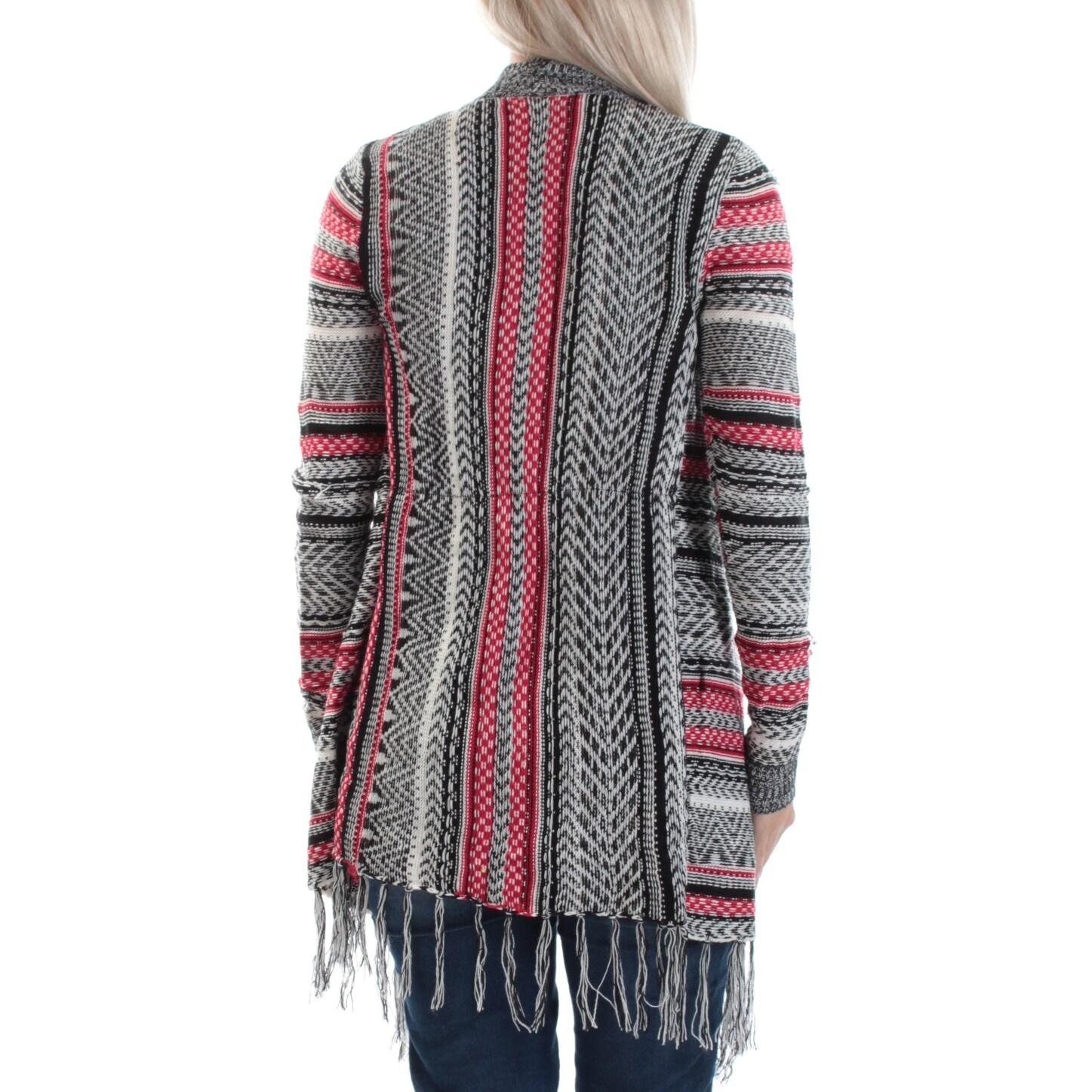 Shop Almost Famous Womens 1675 Beige Tribal Fringed Long Sleeve