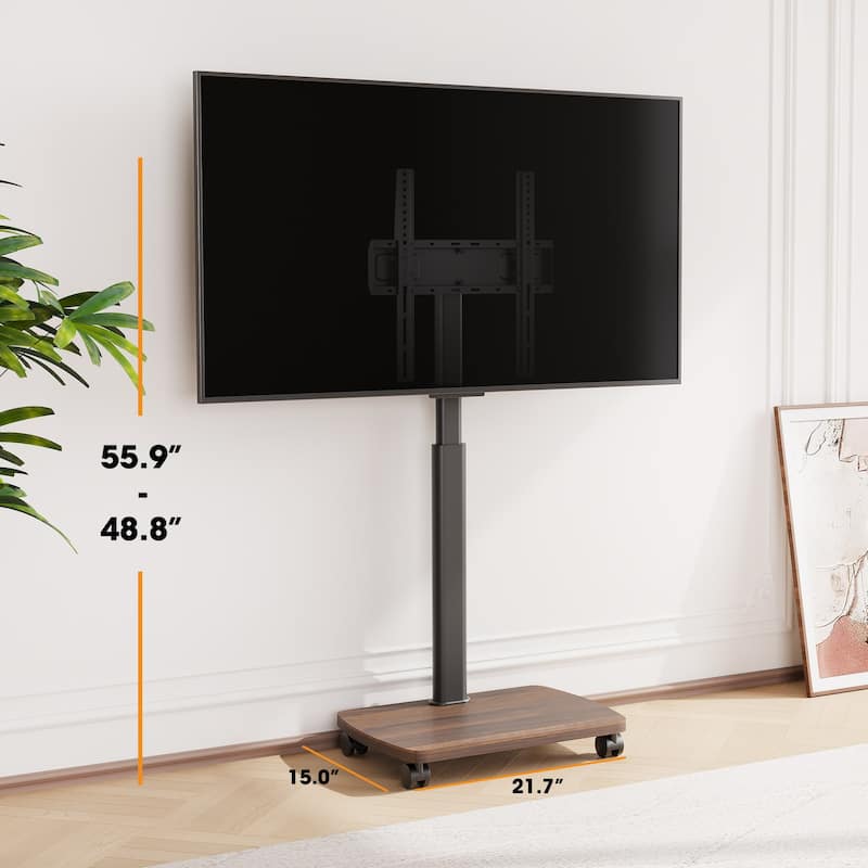 AOKCOS Modern Rolling TV Stand with Wheels for 32 to 65 inch TVs