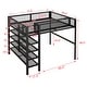 preview thumbnail 15 of 16, Artsy Full Size Metal Loft Bed with 4-Tier Shelves and Storage, Black