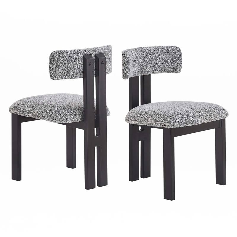 Upholstered Armless Dining Chairs With Metal Legs (Set of 2)