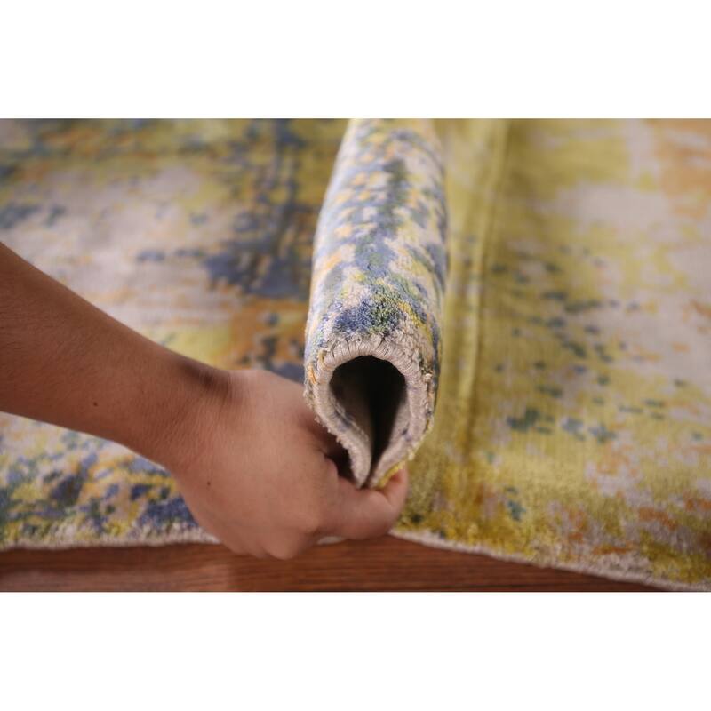 Multicolor Abstract Modern Accent Rug Hand-Knotted Wool Carpet - 4'5" X 6'5"