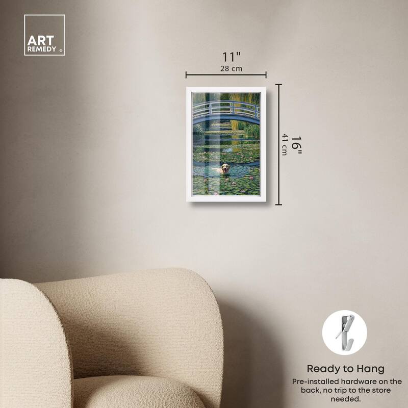 The Pond Under the Bridge Shadowbox by Art Remedy