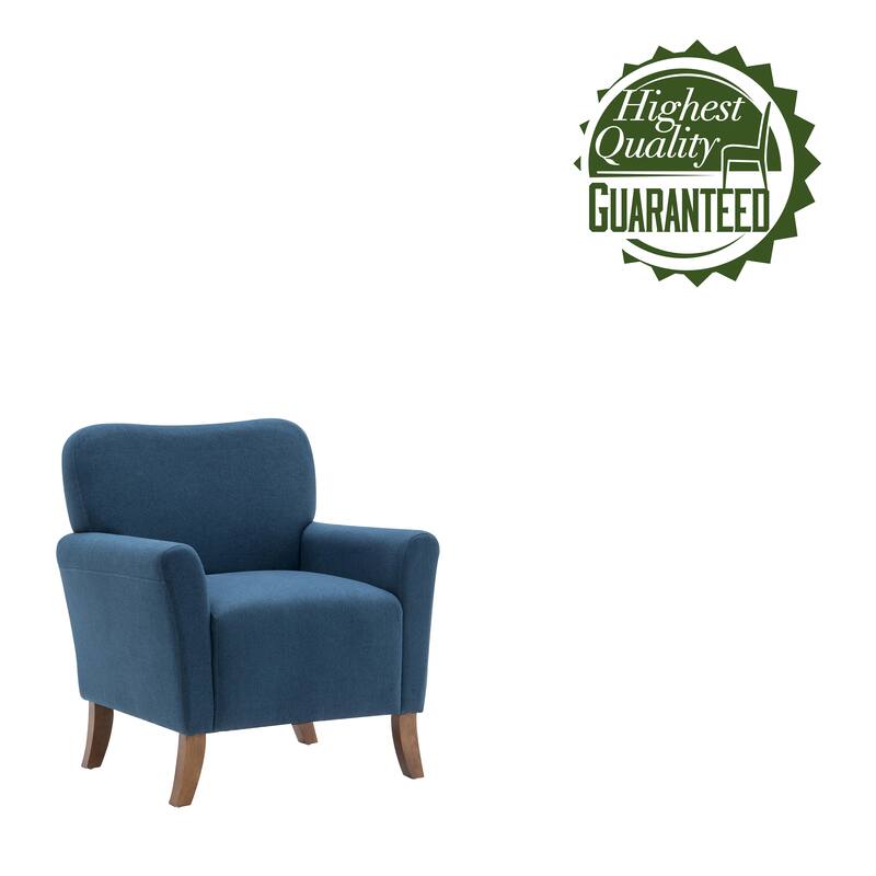 Porthos Home Inia Accent Chair, Fabric, Flared Armrests, Wooden Legs