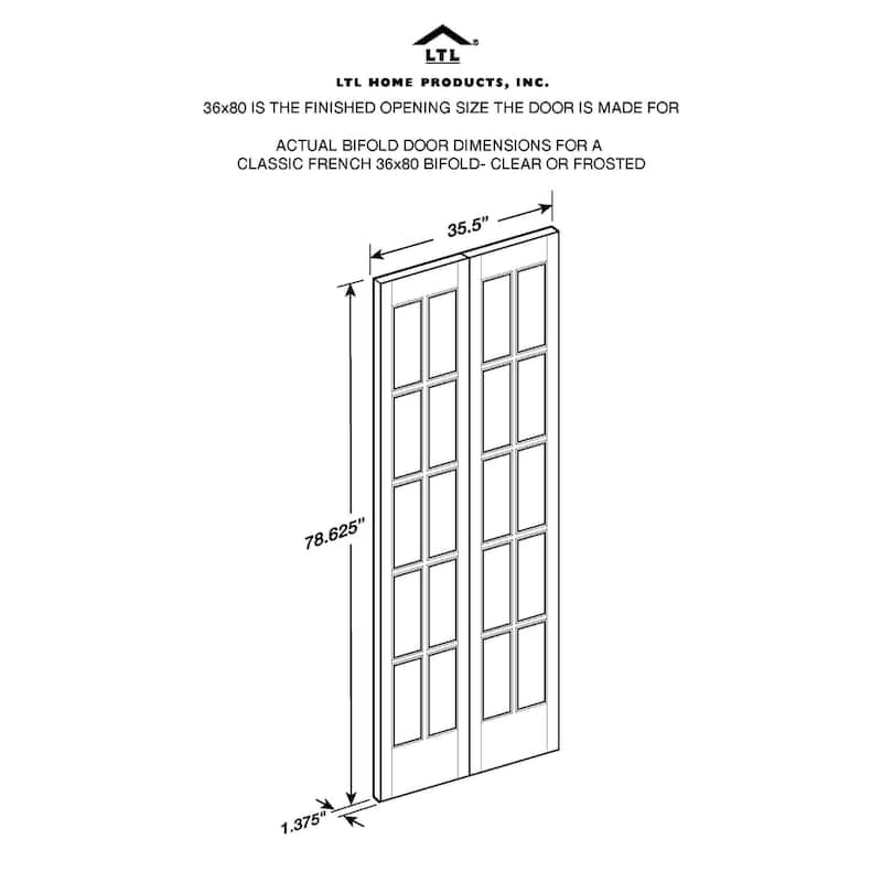 Pinecroft Classic French Glass Unfinished Pine 36-inch Bifold Door