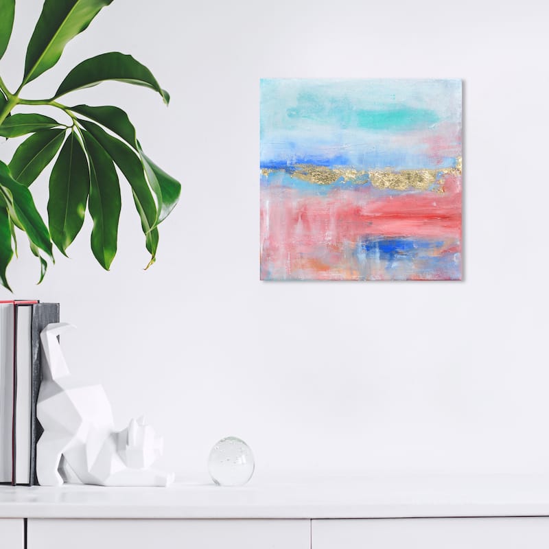 Wynwood Studio Prints Abstract Faded Gold and Metallic Gold Modern & Contemporary Wall Art Canvas Print - 12 x 12