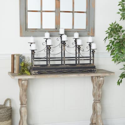 Black Metal Vintage Candelabra - 32 x 8 x 18