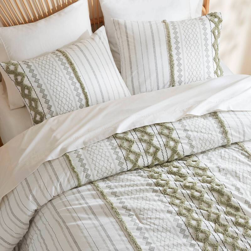 GDF Studio - Aruda Global Cotton Chenille Comforter Set with Tufted Detailing