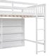 preview thumbnail 10 of 8, Full Size Loft Bed with 8 Open Storage Shelves and Built-in Ladder, Solid Wood Bed Frame for Kids and Teens,White