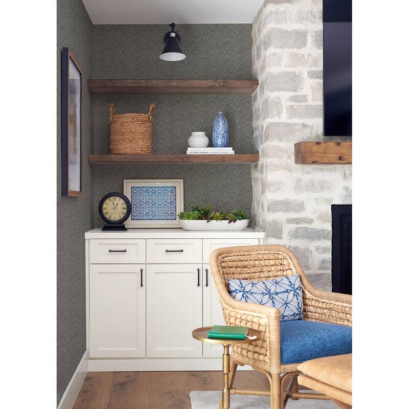 A-Street Prints Mackintosh Charcoal Textural Wallpaper