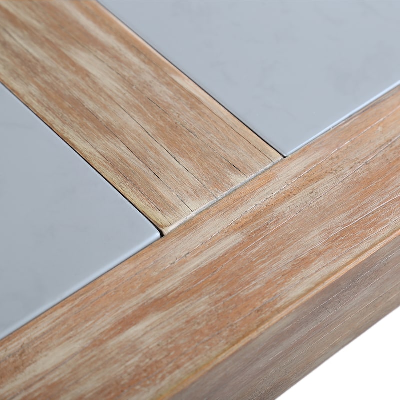 Sienna Outdoor Patio Dining Table with Grey Center Stone