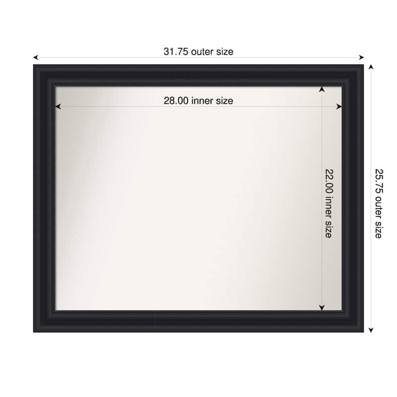 Dalat Non-Beveled Framed Bathroom Vanity Wall Mirror - Dalat Black - 32 x 26 in