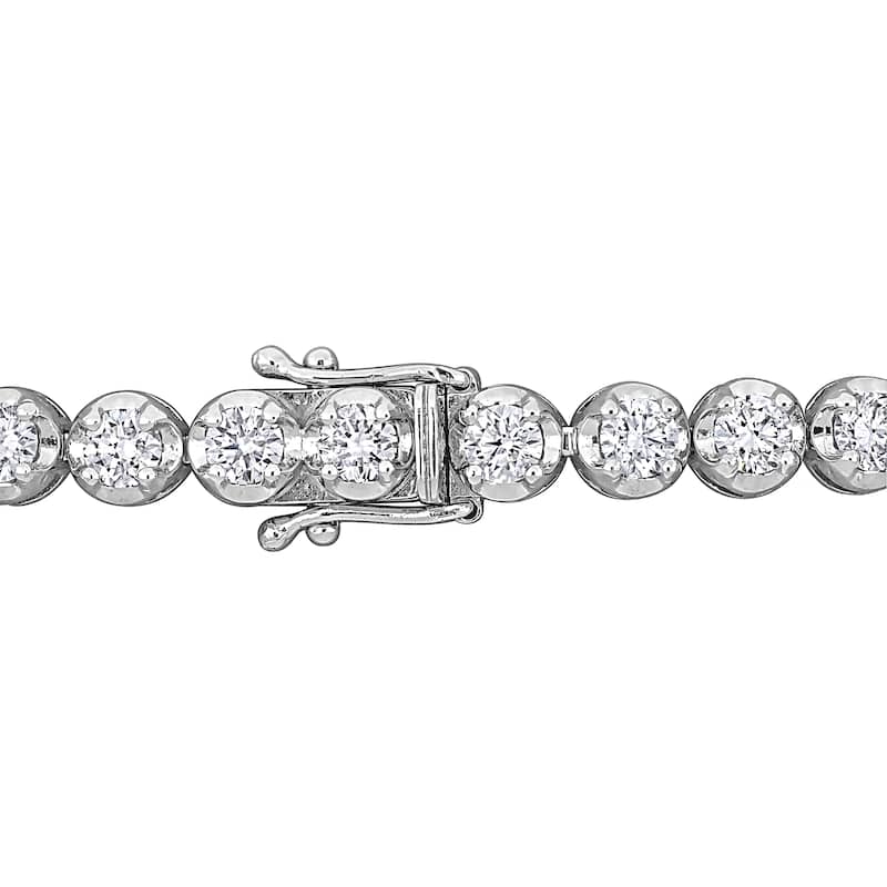 Miadora 14k White Gold Diamond Tennis Bracelet 1 1/3 to 6 1/10ct TDW