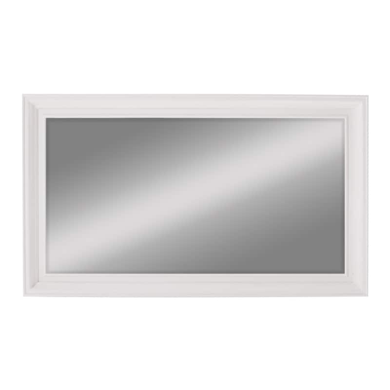 HomeRoots 28" White Rectangle Wall Mounted Full Length Hanging Mirror - 47.24