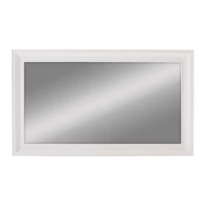 HomeRoots 28" White Rectangle Wall Mounted Full Length Hanging Mirror - 47.24