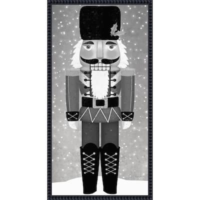 Nutcracker I Gray by Ryan Fowler (14 x 27 in.), Framed Canvas Wall Art Print - Sylvie Beaded Black