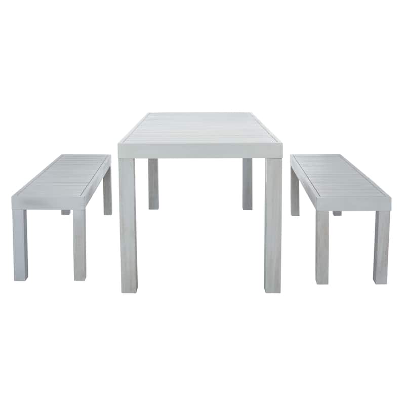 SAFAVIEH Outdoor Taniya 3-Piece Dining Set - 59Wx32Dx30H - Grey