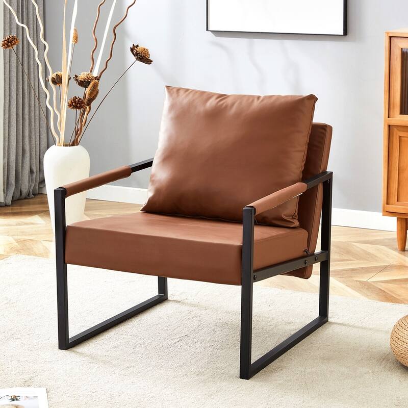Classic PU Leather and Metal Frame Chair