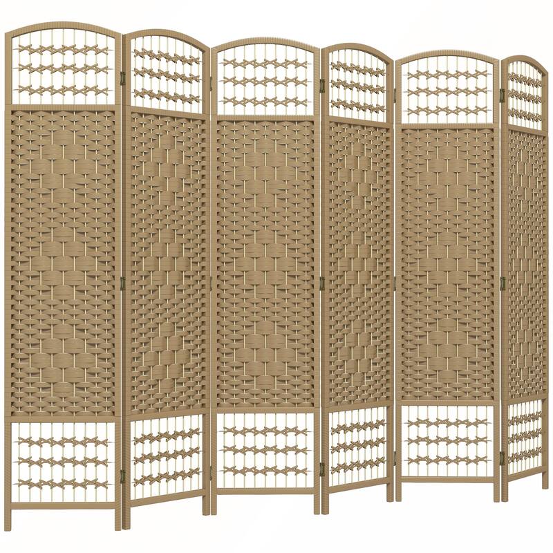 Freestanding Wave Fiber Partition Folding Privacy Screen for Home and Office