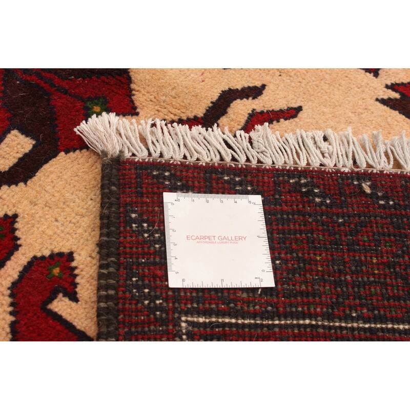 Hand-knotted Rizbaft Red Wool Rug - 3'0" x 5'10"/3'0 x 5'10