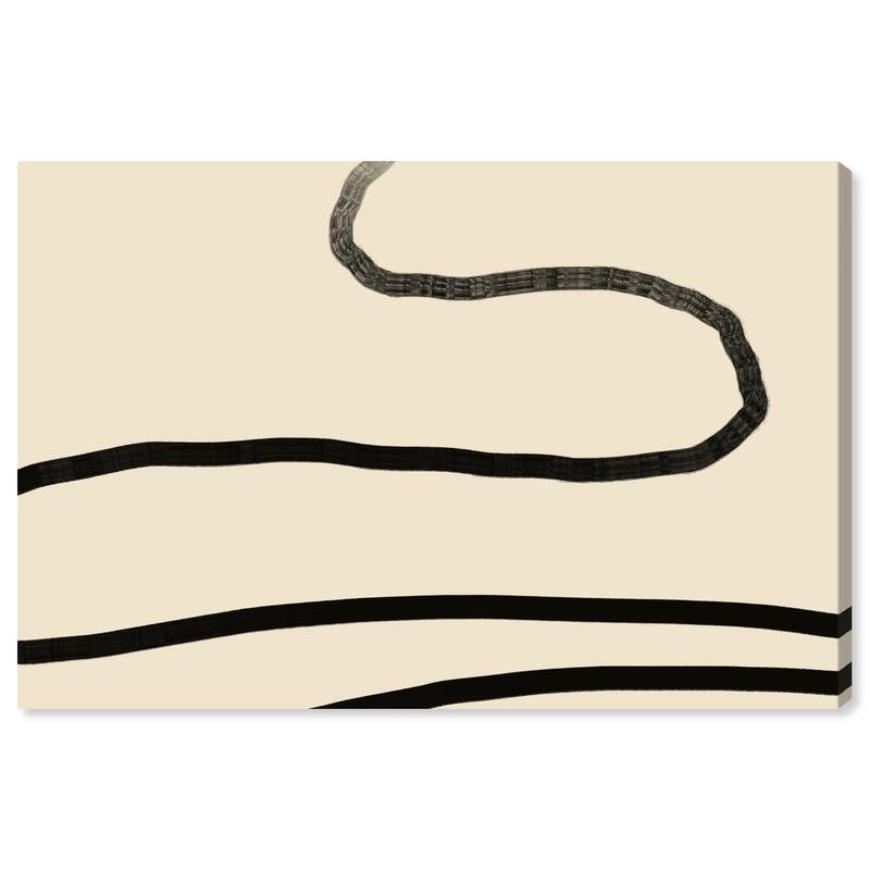 Wynwood Studio Canvas Abstract Abstract Plastic Hanger Black and Vanilla Modern & Contemporary Wall Art Canvas Print - 20 x 30